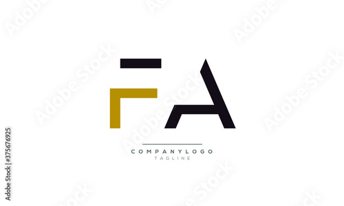 FA initials monogram letter text alphabet logo design