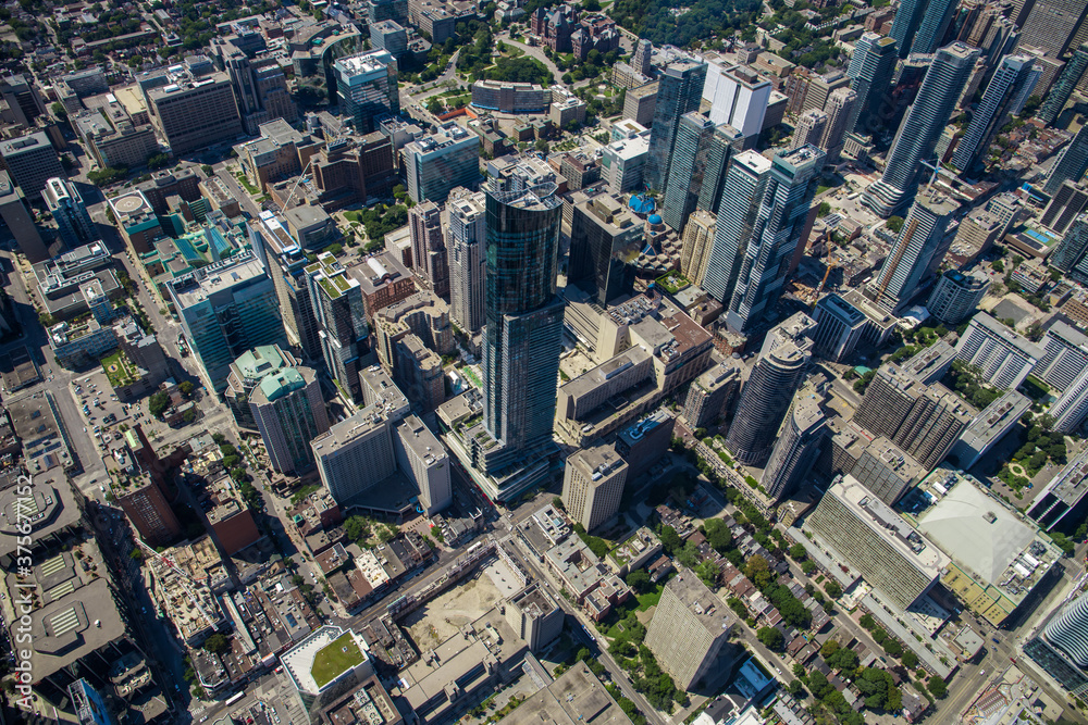 aerial view of the city Toronto. Downtown