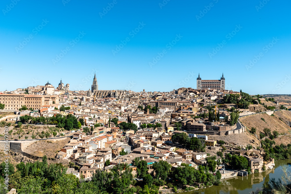 Toledo cityscape on summer day, Castilla La Mancha, Spain.
