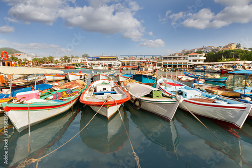 Fishing boats in the harbor of Kusadasi  Turkey.