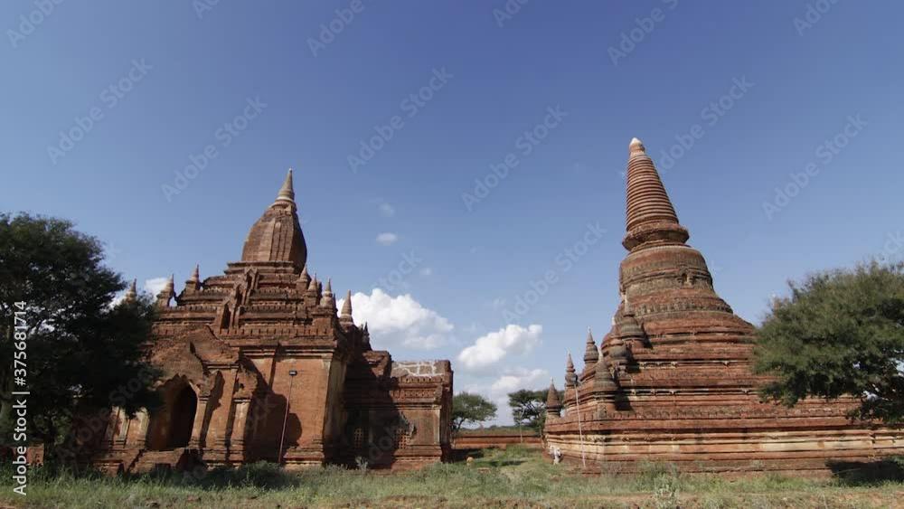 Clouds rolling over pagoda in Bagan, Myanmar. Blue sky. Clouds rolling over pagoda in Bagan, Myanmar. Blue sky.