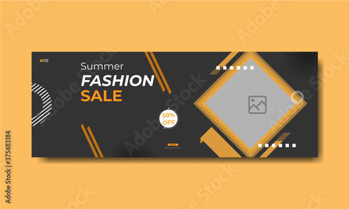 New summer fashion sale social media cover template design