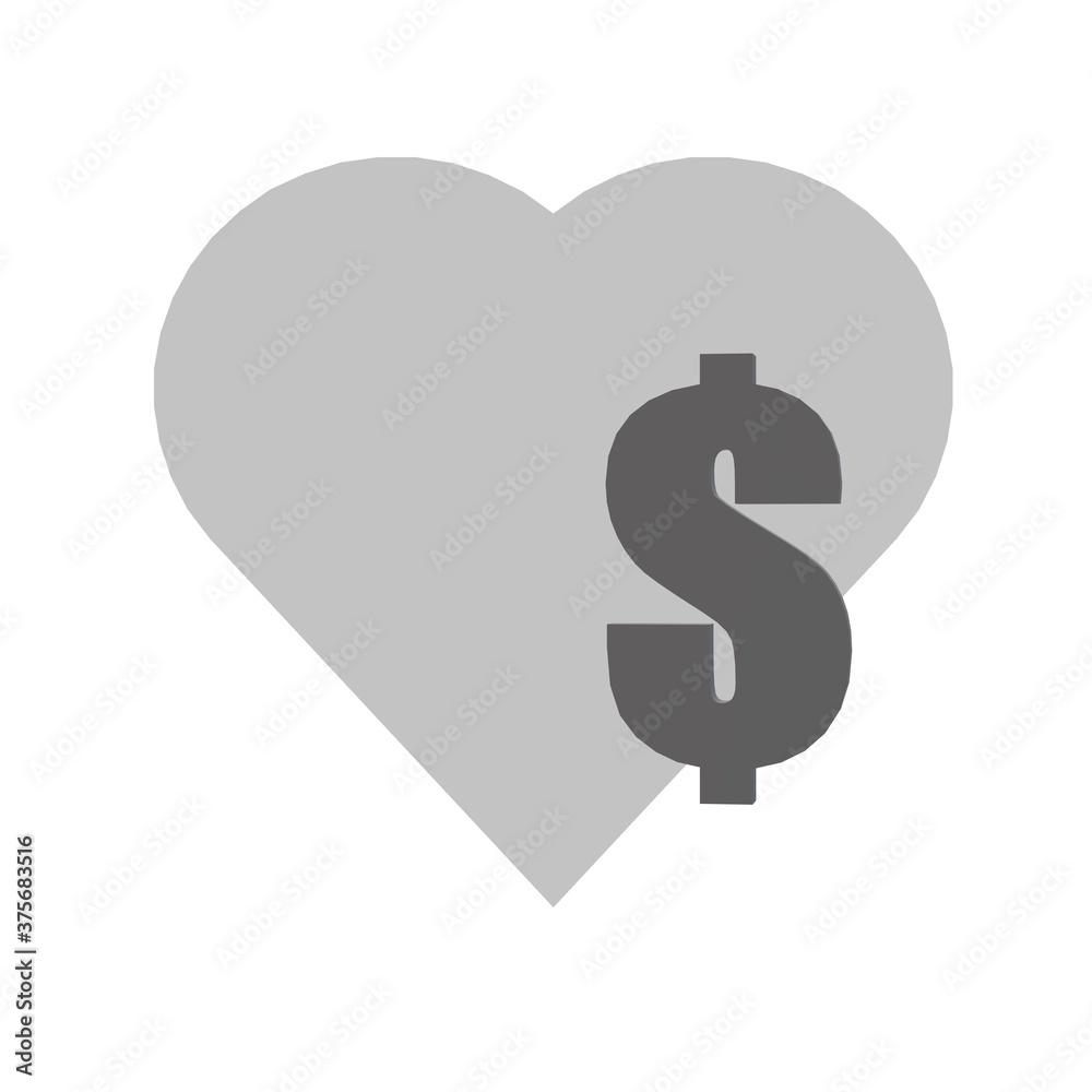dollar sign with heart. donate Icon. International charity day. donate now. Donate, 3d image dollar sign with heart. donate Icon. International charity day. donate now. Donate, 3d image