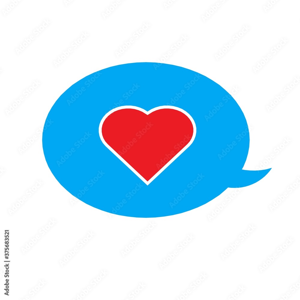 Chat heart emoji - message of heart.