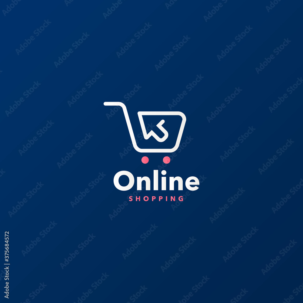 Online shopping logo icon design concept Online shopping logo icon design concept