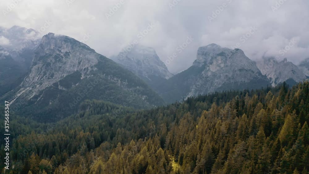 Aerial, Mountains At Cortina D'Ampezzo, Italy Aerial, Mountains At Cortina D'Ampezzo, Italy