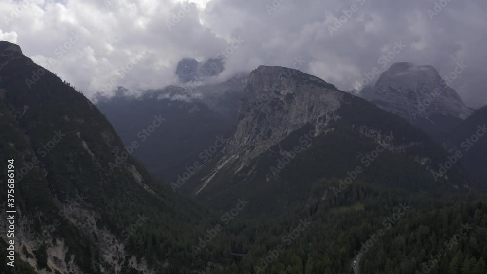 Aerial, Mountains At Cortina D'Ampezzo, Italy Aerial, Mountains At Cortina D'Ampezzo, Italy