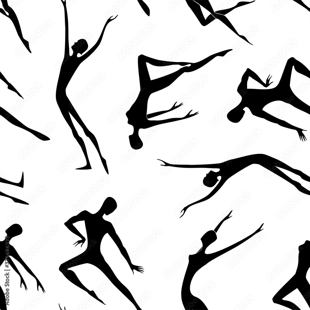 Modern dance. Simple seamless pattern. Vector illustration Modern dance. Simple seamless pattern. Vector illustration
