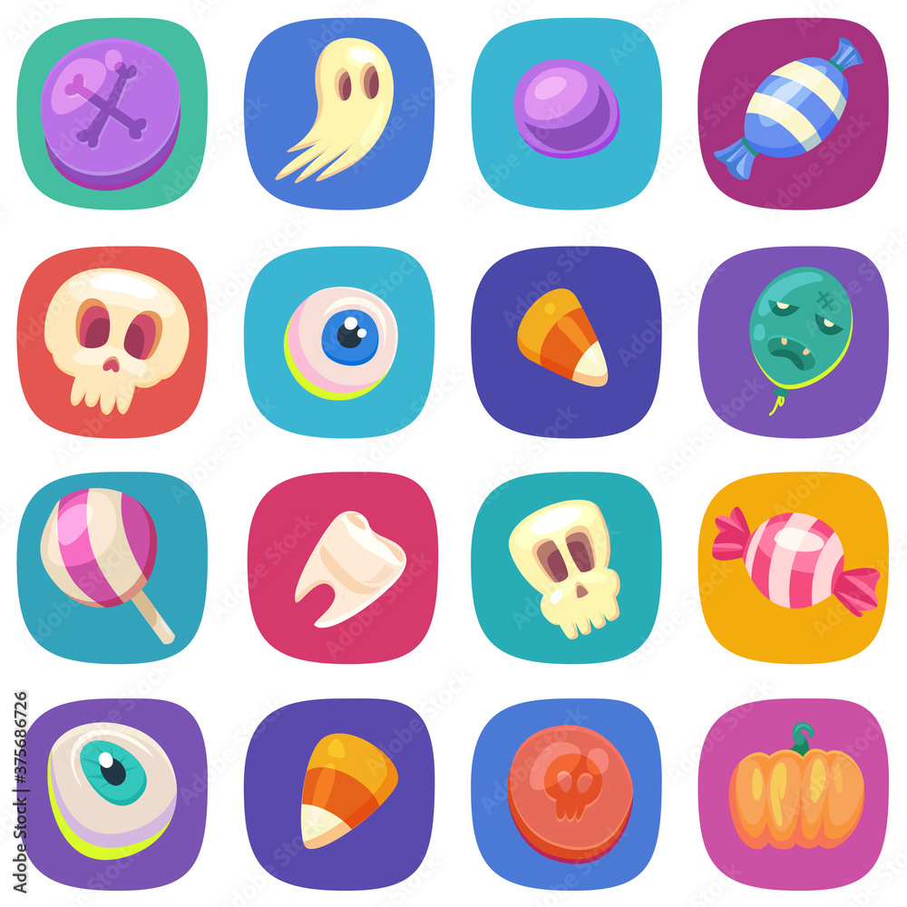 Halloween icon design elements. Halloween symbols collection.