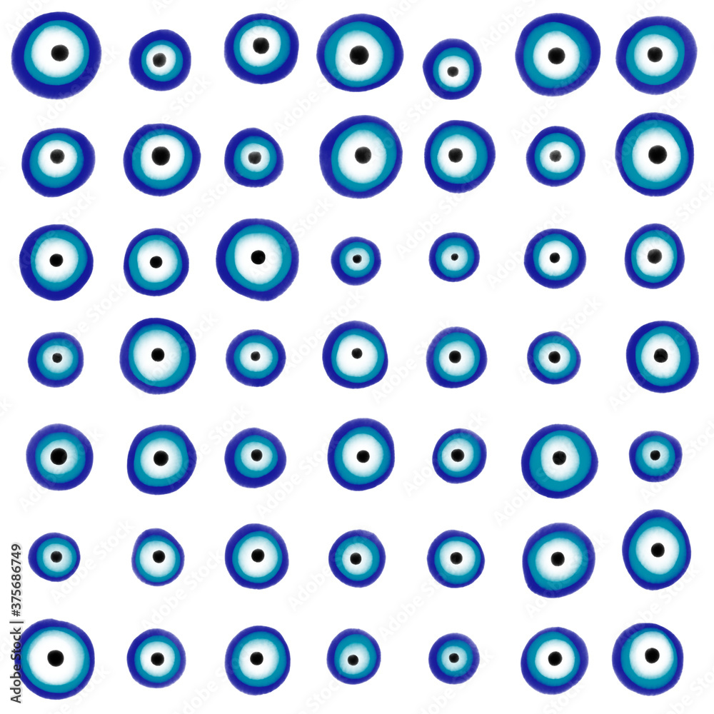 Naklejka premium Evil eyes Turkish symbol pattern illustration