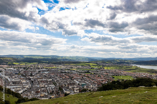 A view of Llandudno in North Wales taken from the top of the Great Orme mountain