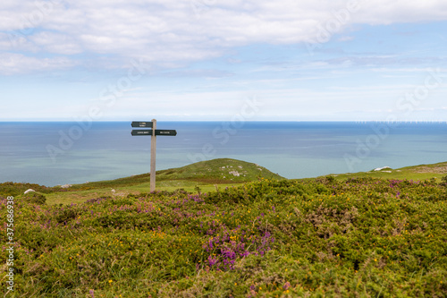 A signpost on the Great Orme mountain in Llandudno