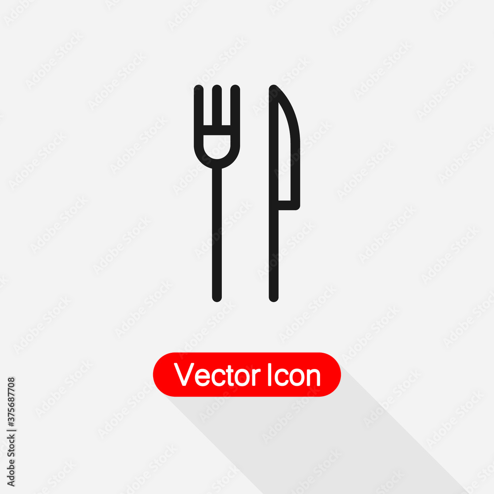 Fototapeta premium Fork And Knife Icon Vector Illustration Eps10