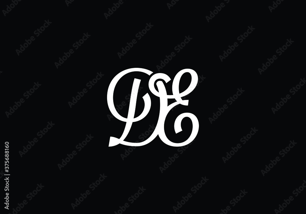 D E letter sign symbol. Initial Letter D E Logo Design Vector Template. Monogram logo D E letter sign symbol. Initial Letter D E Logo Design Vector Template. Monogram logo