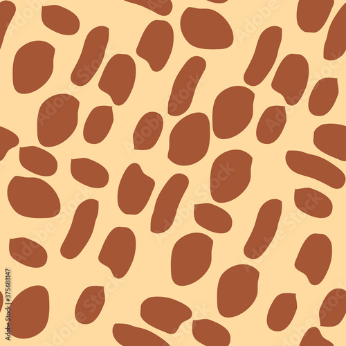 Giraffe fur seamless pattern, tropical animal skin texture.