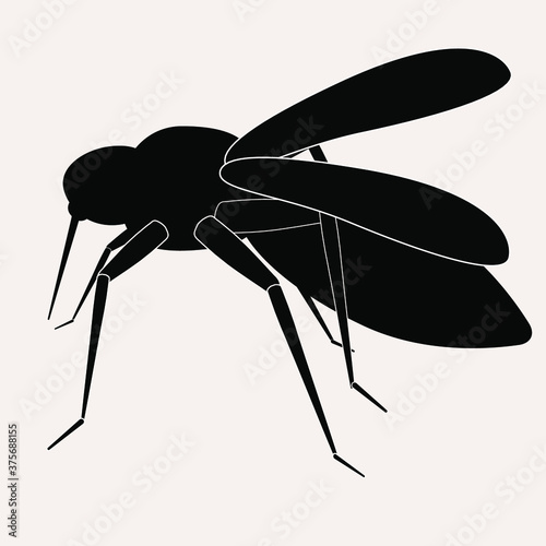 symbolic black-and-white image of a mosquito, icon