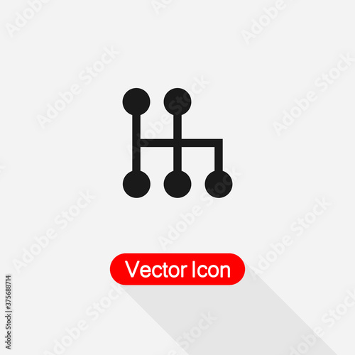Gearbox Minimal Icon, Transmission Icon Vector Illustration Eps10