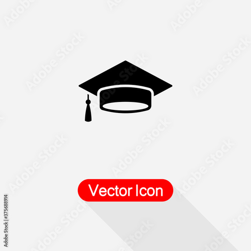  Graduation Cap Icon Vector Illustration Eps10