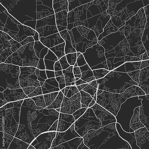 Urban city map of Essen. Vector poster. Grayscale street map.