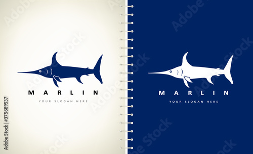 Marlin fish logo vector design