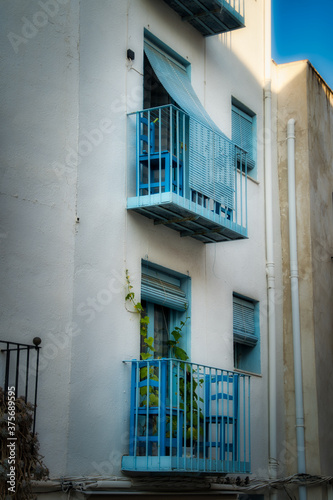Mediterranean Balconade Typical From Spain In Peniscola. photo