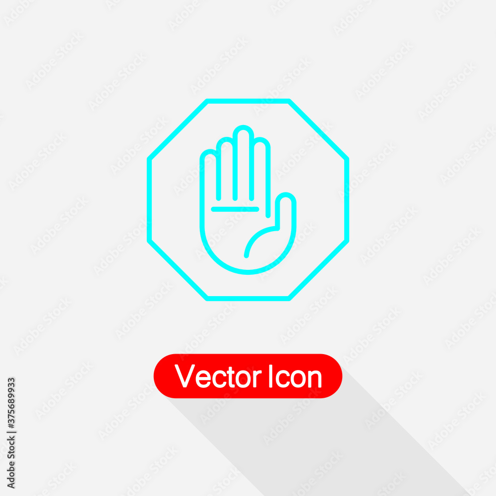 Hand Stop Icon, Hand Icon, Palm Symbol Vector Illustration Eps10 Hand Stop Icon, Hand Icon, Palm Symbol Vector Illustration Eps10