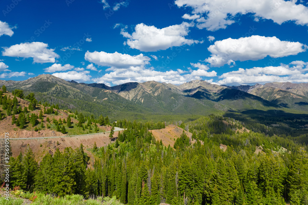 View of mountain valley along state route 75 looking toward Ketchum, Idaho