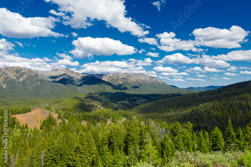 View of mountain valley along state route 75 looking toward Ketchum, Idaho