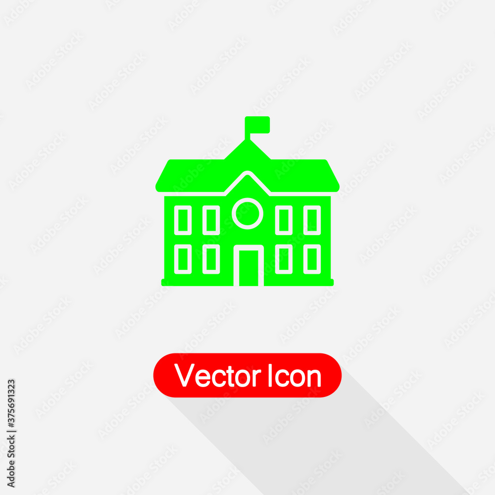 High School Building Icon Vector Illustration Eps10