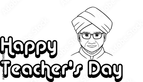 happy teachers day poster with white background