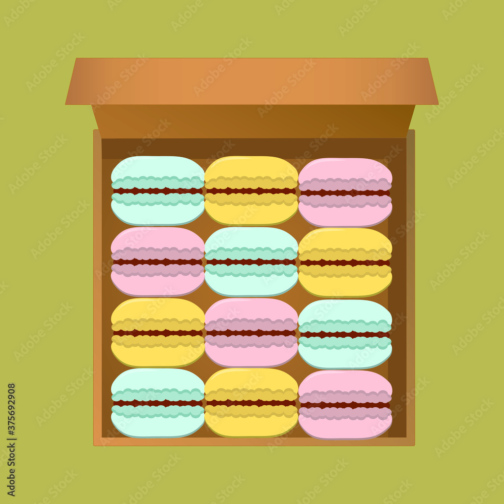 Macaroons. French food. Vector food for restaurant menu Macaroons. French food. Vector food for restaurant menu
