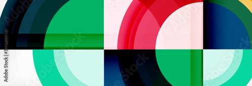 Round shapes, triangles and circles. Modern abstract background