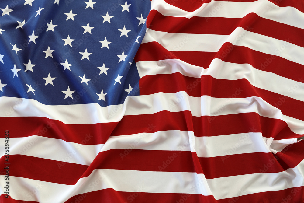 Fototapeta premium Rippled USA flag