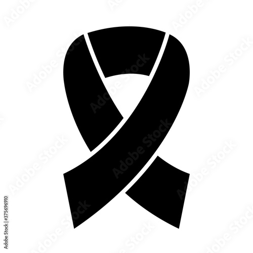 awareness ribbon icon, silhouette style