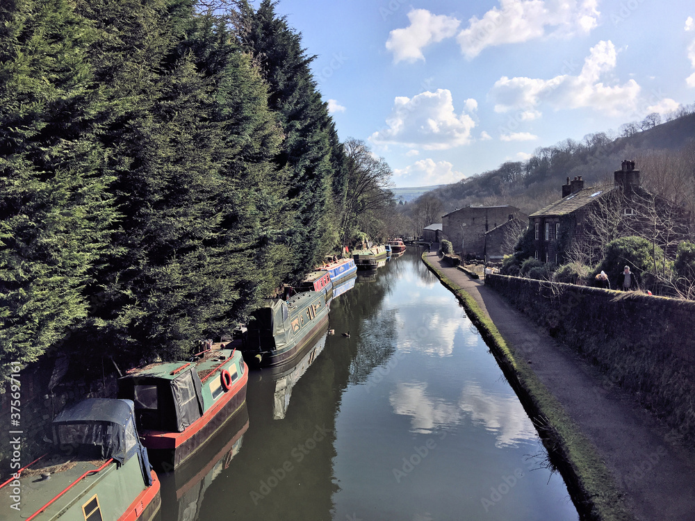 Naklejka premium A view of Hebden Bridge in Yorkshire