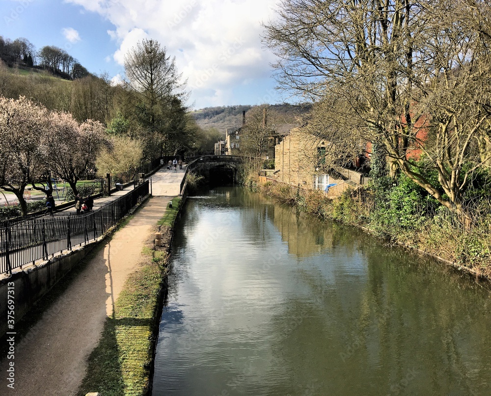 Obraz premium A view of Hebden Bridge in Yorkshire