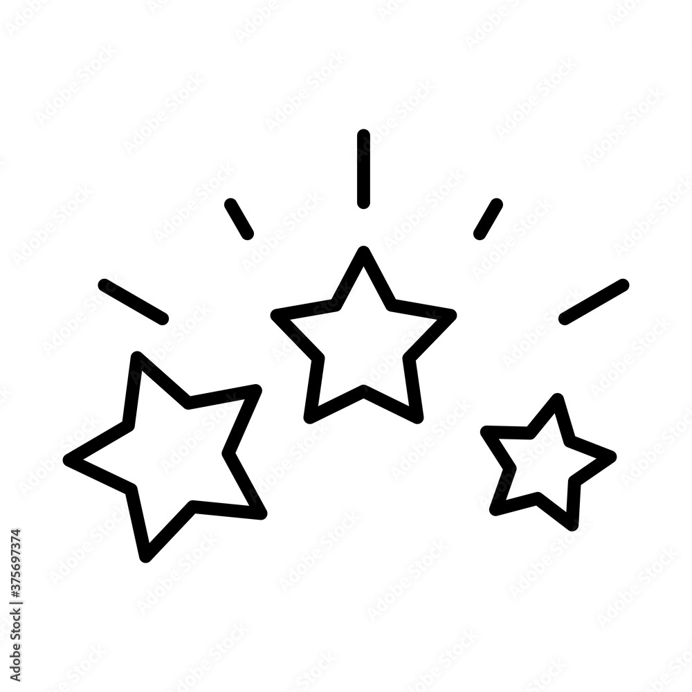 bright stars decoration ornament white background linear style icon bright stars decoration ornament white background linear style icon