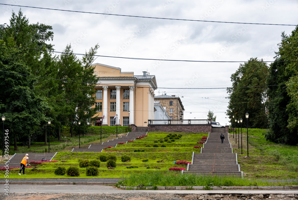 panoramic city views with ancient buildings and waterfront