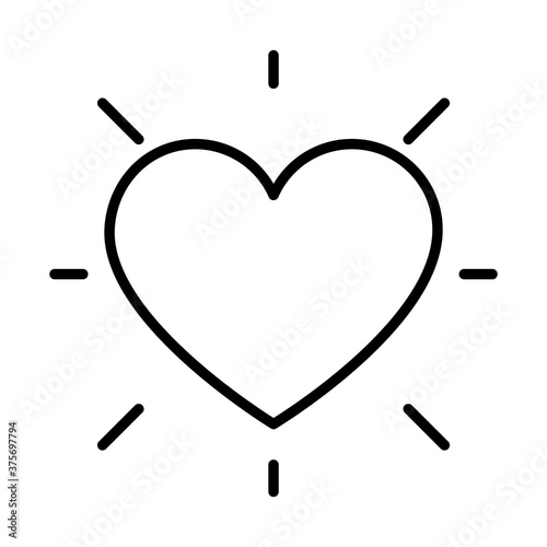 heart shining icon, line style