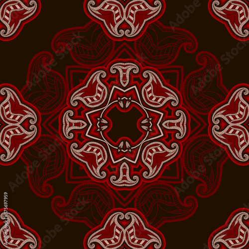 Patterned floor tile in oriental style.