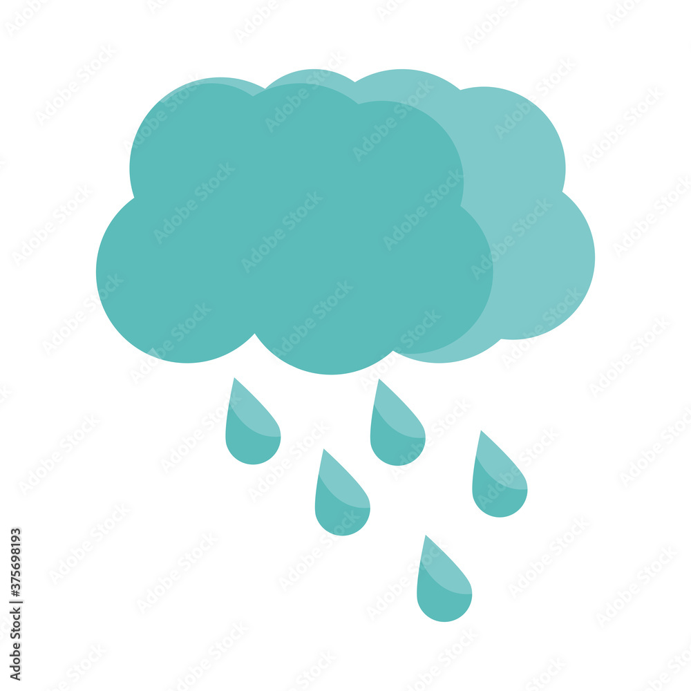 cloud rain drops weather flat icon with shadow cloud rain drops weather flat icon with shadow