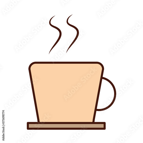 hot coffee cup aroma beverage line and fill icon