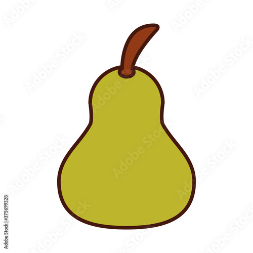 pear fruit fresh harvest line and fill icon