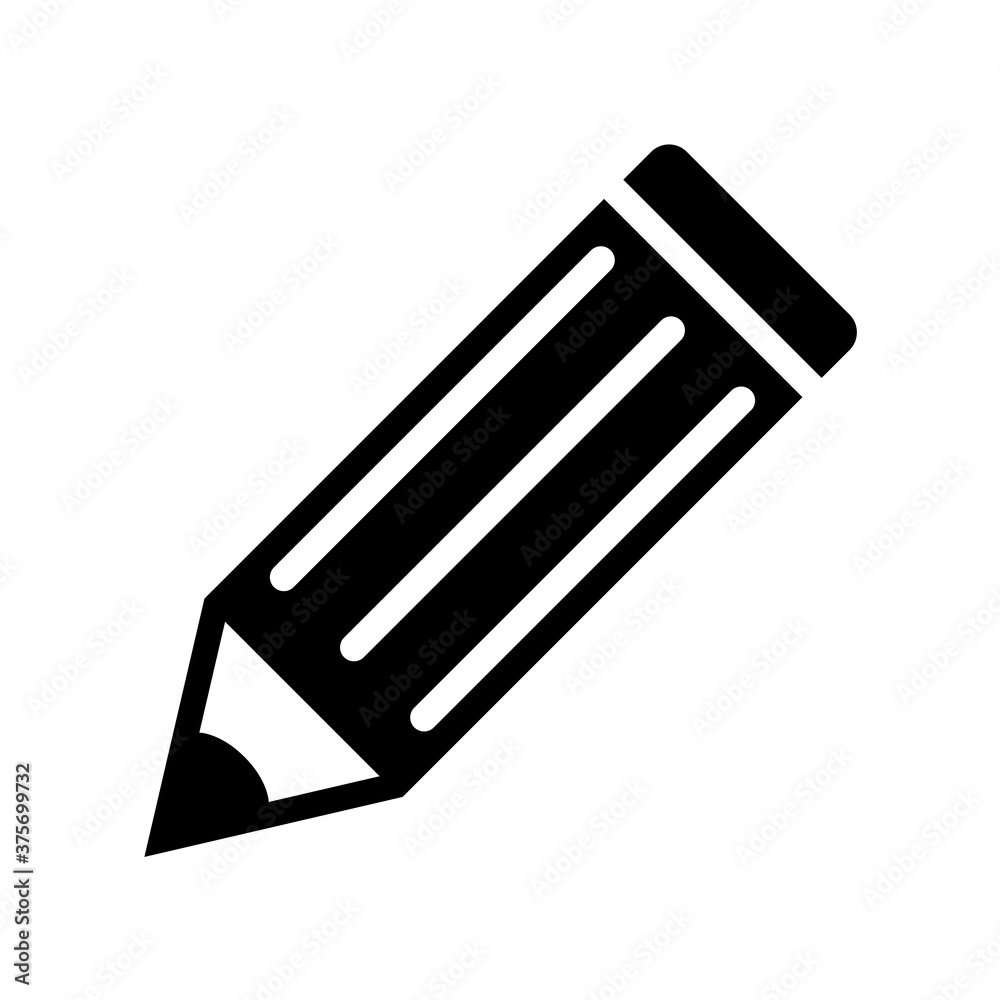 Pencil icon, logo isolated on white background Pencil icon, logo isolated on white background