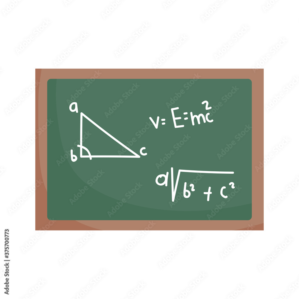 happy teachers day, chalkboard with math lesson, isolated icon white background
