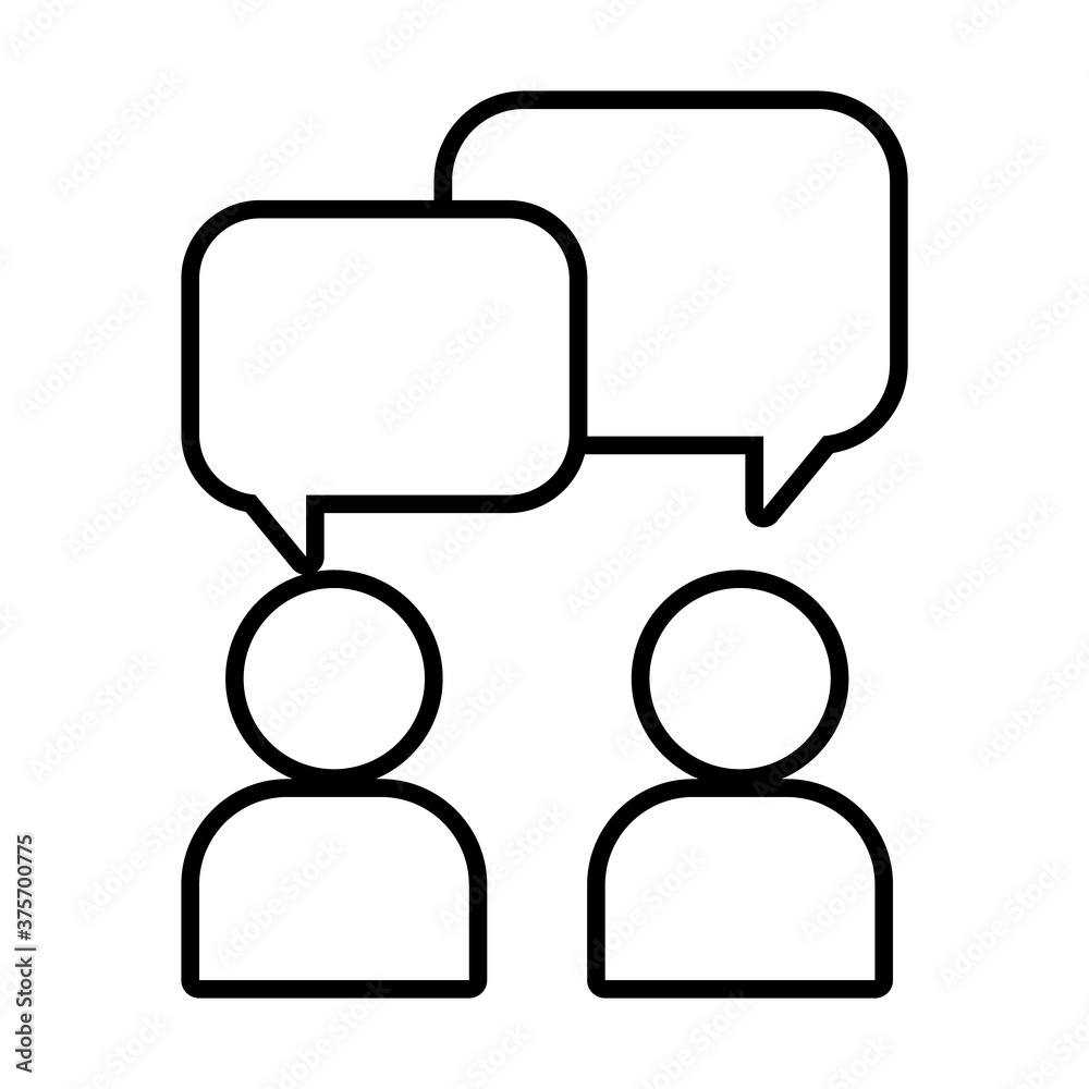 avatar two persons with speech bubble icon, line style avatar two persons with speech bubble icon, line style