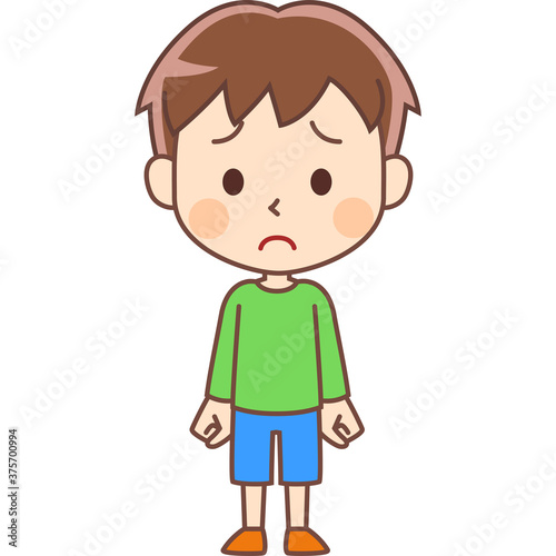 困る少年