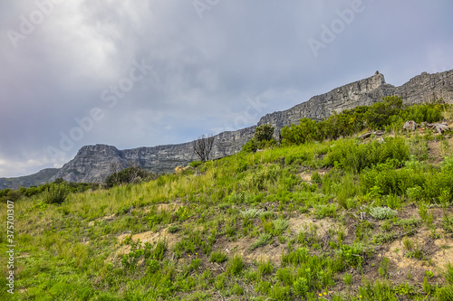 Table Mountain overlooking the city of Cape Town, South Africa. Table Mountain is the most iconic landmark of South Africa.