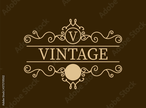 vintage. art deco vintage classic linear monochrome luxury minimal geometric vector frame , border , label for your logo, badge or crest.