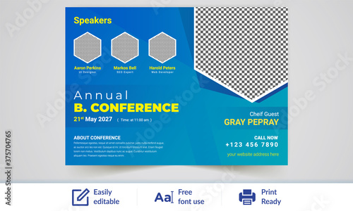 Business conference flyer template design vector 